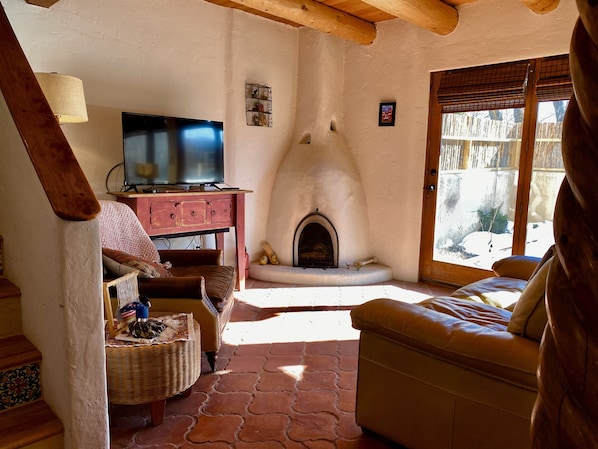 The charming living room features an abundance of southwest style.