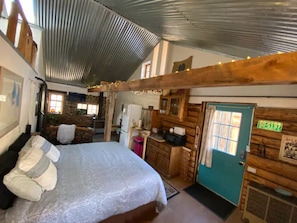 View from the shared mudroom entrance towards the fireplace