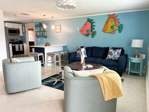 The livingroom from the front door. 