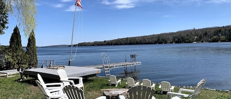 the deck is ~ 30ft from the water