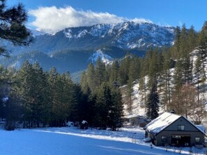 Winter views.  Snowshoe or sled right out your door in the winter.