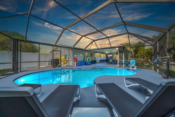 Heated private pool