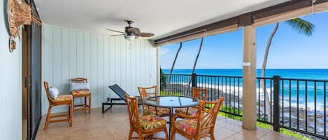 Dine nightly on the lanai.