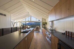 A huge kitchen suitable for a large group in our self-contained accommodation in Queenstown, NZ