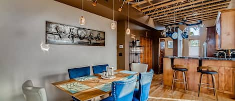 Open Concept | Dining Area and Kitchen