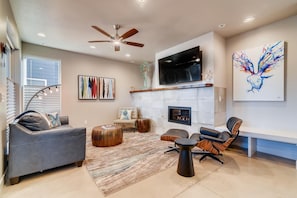 Living Area with Gas Fireplace