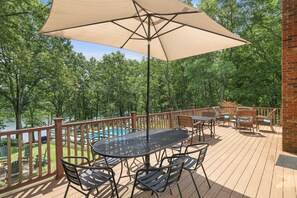 Lakefront Patio Deck with Dining Table & Gorgeous Views of the Lake