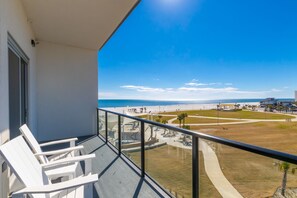 Balcony views off living room/kitchen