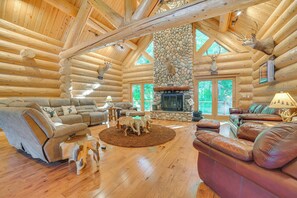 Main Living Room | Wood-Burning Fireplace (Wood Provided) | Radiant Floor Heat