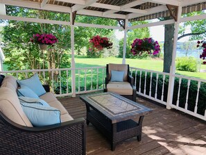 Deck is partially covered for when you need a break from the sun!