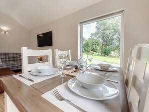 Dining Area | Dwrgi - Glanyrafon Lodges, Cwrt Newydd, near Llandysul