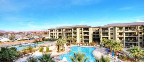 Our second floor condo lets you enjoy all the fun with a view of the pool!