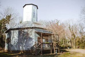 The eye-catching exterior of the octagonal Seed House