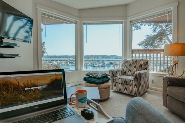 Relax and get some work done or book your next getaway with an amazing view!