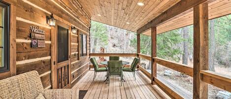Columbia Falls Vacation Rental Cabin | 1BR + Loft | 1BA | 2 Stories | 850 Sq Ft