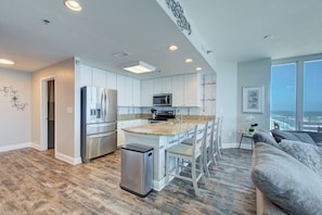 Kitchen with eating area to seat 4