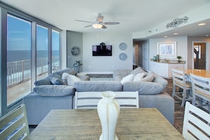 Living room flat screen Smart TV.