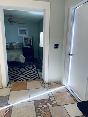 View: Bed Area & Entrance Door 