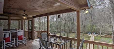 Wraparound Deck | Dining Area w/ Charcoal Grill