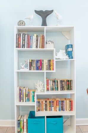 Grab a some reading material before relaxing on the beach.