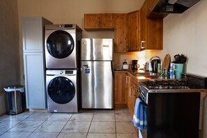 Washer /dryer. Small but functional kitchen.