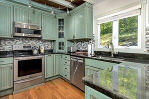 Kitchen with Viking and Frigidaire appliances 