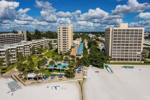 Arial view of the walkway and beach