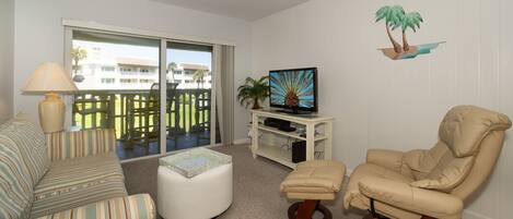 A living room in our Vacation Rental in New Smyrna Beach