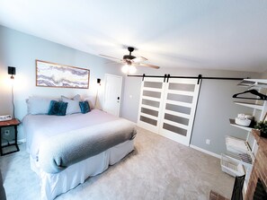 Downstairs master bedroom with private deck access! 