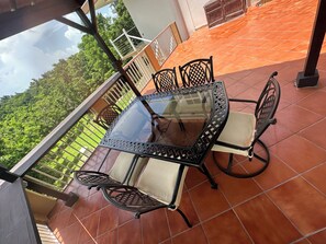 Room For Outdoor Dining & Games. All under gazebo with ceiling fan & outlets. 