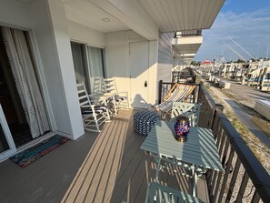 Back deck of condo.