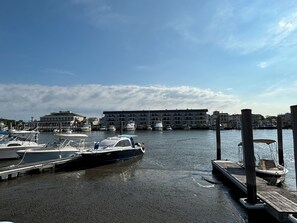 View of building across the canal.