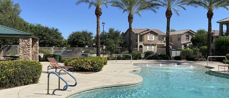 A view of our house from the gated community pool, right across the road!