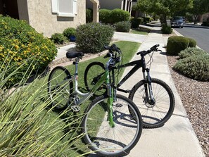 2 bikes are ready for the adults!