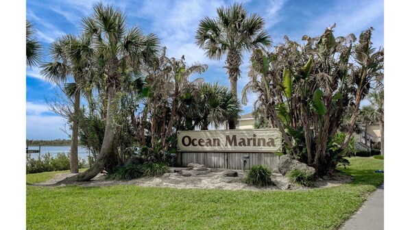 Entrance to Ocean Marina Condominiums