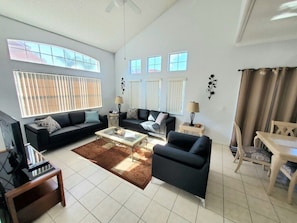bright, open Living Area, high ceilings