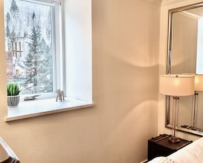 Beautiful mountain views from the bedroom.