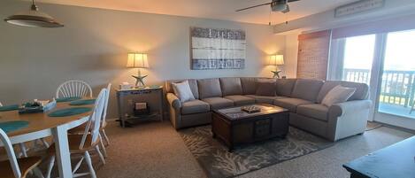 Dining Area ~ Living Area ~ Sliding Doors to Balcony