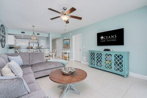 Includes sleeper sofa and TV