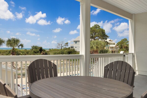 Outdoor Dining with a Beach View