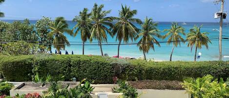 View of Mullins Bay from roof terrace at Tradewinds