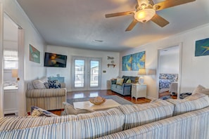 The spaciousness of this home is enhanced by the open floor plan.