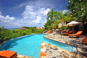 Lounge by the pool and enjoy the view.