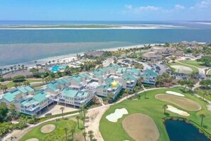 Walk from your 2910 Atrium Villa to the beach, oceanside pool, 2 award-winning championship golf courses, Club House and outdoor and indoor restaurants.