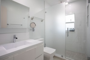 bathroom inside the main bedroom, private shower 
