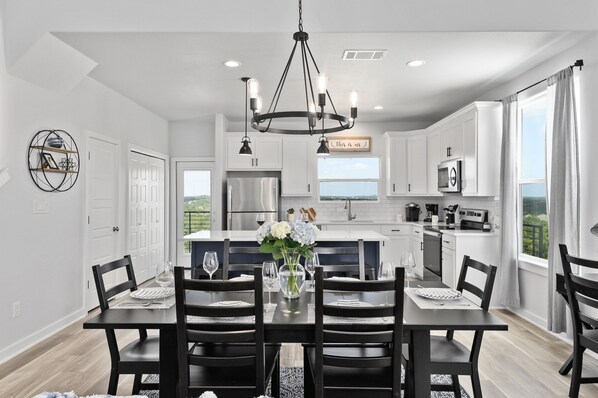 View from dining room into kitchen