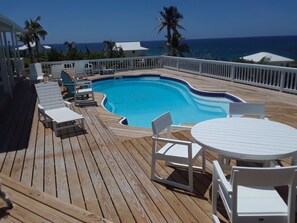 Pool and deck, overlooking the Atlantic Ocean and the Sea of Abaco