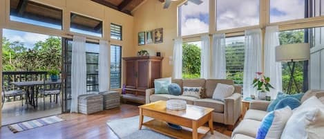 Comfy cozy post beach day living room