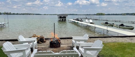 View of Crystal Lake.  Waiting for you to take a seat and relax.