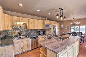 Cabin Interior | Fully Equipped Kitchen w/ Stainless Steel Appliances